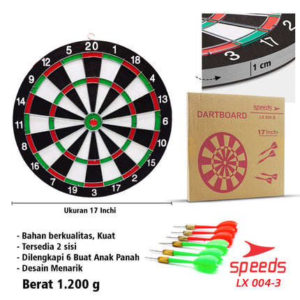 SPEEDS LARGE DART BOARD 17 Inch Wall Archery Dart Board Throwing Bow 004-3