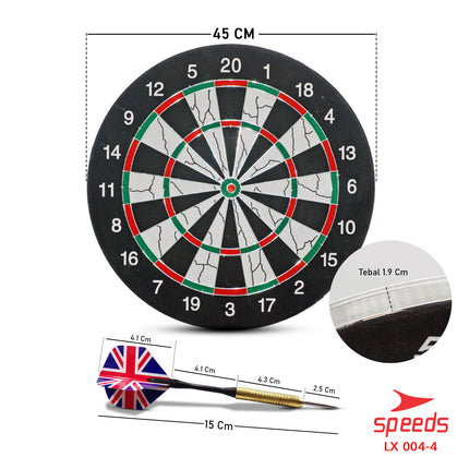 SPEEDS LARGE DART GAME 18in Dartboard Archery Wall Board Sports Bow 004-4