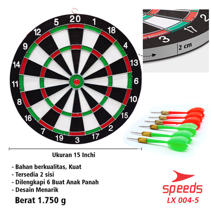 SPEEDS LARGE DART GAME 15in Dartboard Archery Wall Board bow sports large throw 004-5