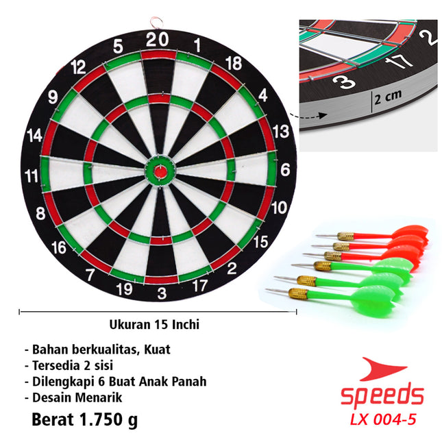 SPEEDS LARGE DART GAME 15in Dartboard Archery Wall Board bow sports large throw 004-5