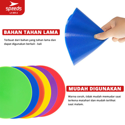SPEEDS Flat Disc Marker Football Futsal Sports Marker 1 Complete Set Agility Training Marker 005-6