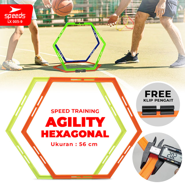 SPEEDS Hexagonal Agility Football Futsal Sports 56cm 50cm 40cm Portable Footwork Agility Training LX 005-9