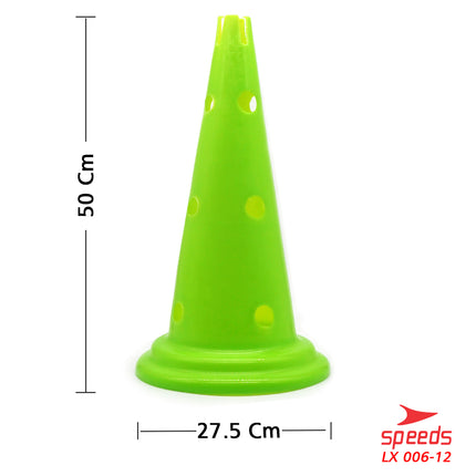 SPEEDS 50 cm Cone Traffic Cone with Holes for Sports 006-12