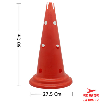 SPEEDS 50 cm Cone Traffic Cone with Holes for Sports 006-12