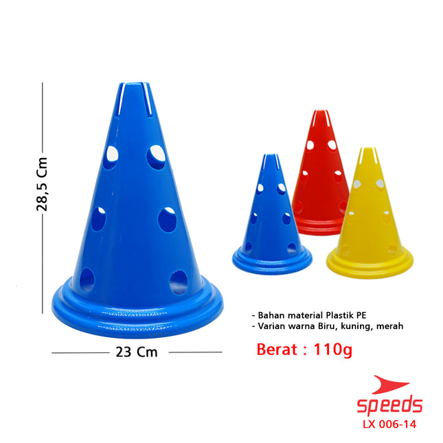 SPEEDS Cone Kerucut Marker Lapangan Latihan Olahraga Sepak Bola Futsal Uk.28.5 cm 006-14