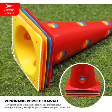 SPEEDS 23cm Soccer Cone Futsal Sports Marker Cone with Holes 006-15