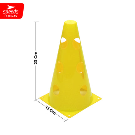 SPEEDS 23cm Soccer Cone Futsal Sports Marker Cone with Holes 006-15