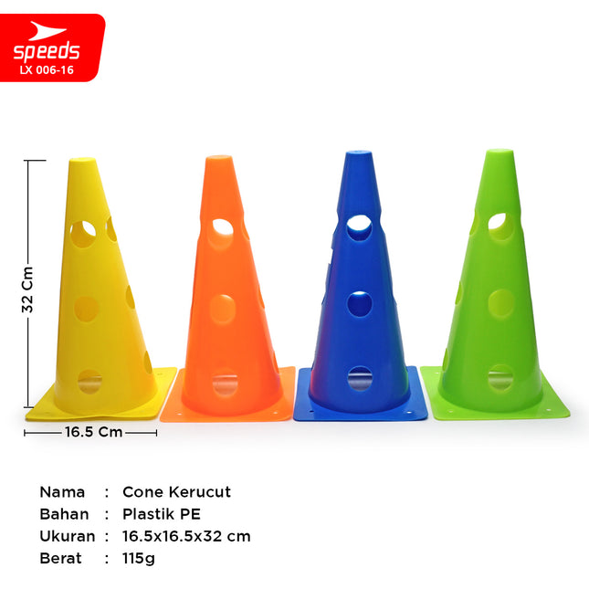 SPEEDS Cone  Kerucut Penanda Olahraga ukuran 32cm Model Berlubang 006-16