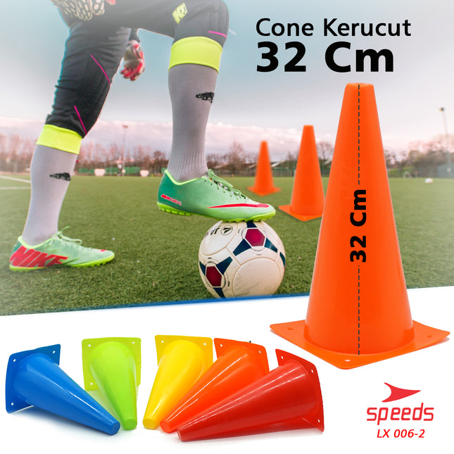 SPEEDS Cone Cones Kerucut Kecil Penanda Jalan Latihan Olahraga LX006-2 32Cm