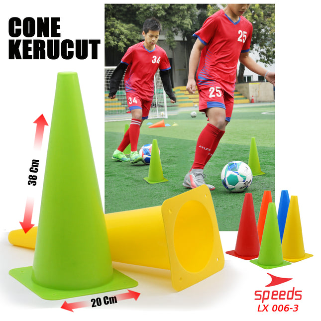 SPEEDS Cone Cones Kerucut Kecil Penanda Bola 38Cm Slalom Skate Basket LX 006-3