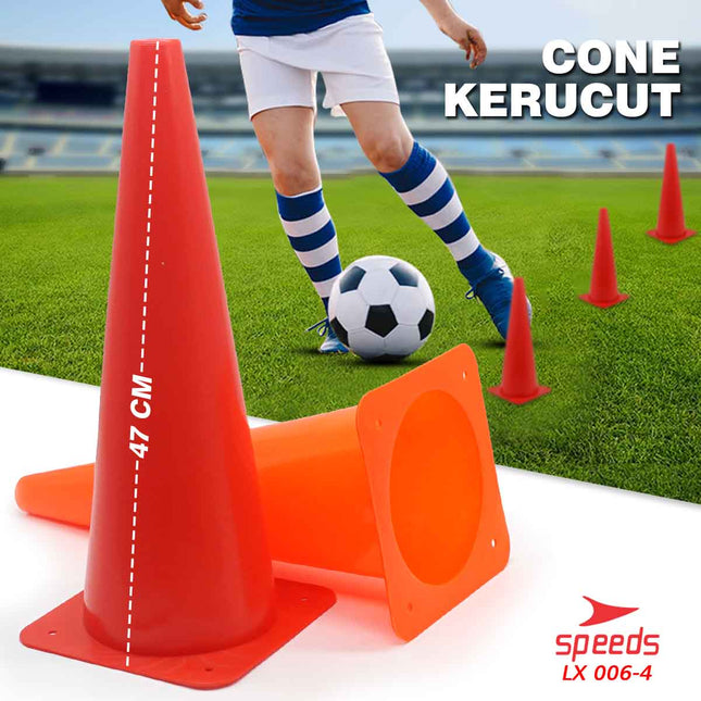 SPEEDS Cone Kerucut Marker Latihan Olahraga Futsal Skate Sepak Bola 47Cm 006-4