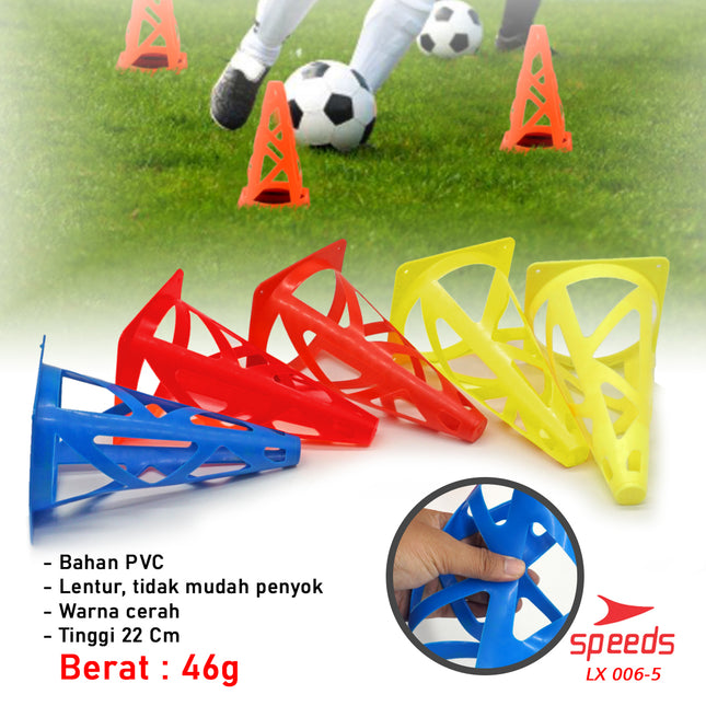 SPEEDS Cone Kerucut Marker Latihan Olahraga Futsal Skate Sepak Bola 23Cm 006-5