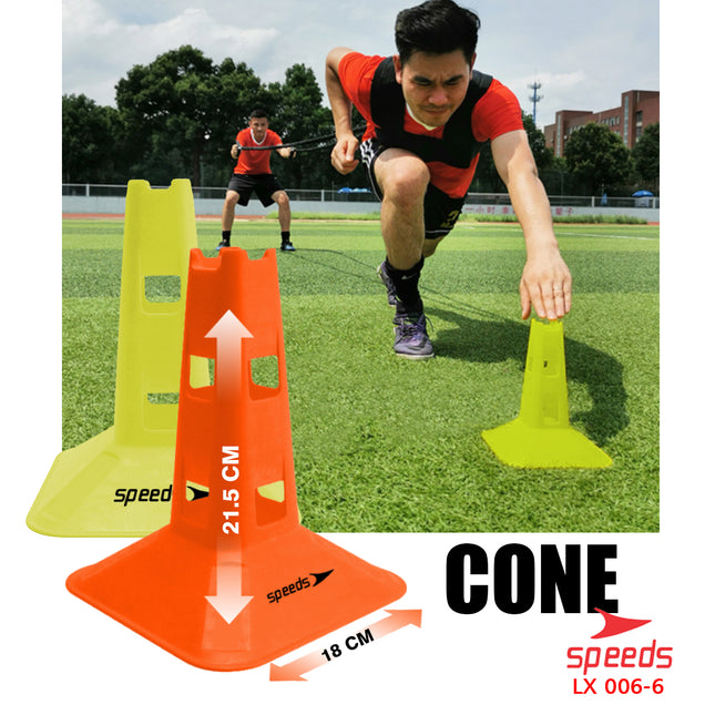 SPEEDS Cone Kerucut Marker Sepak Bola Latihan Olahraga Futsal Skate Sepak Bola 23Cm 006-6