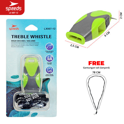 SPEEDS Peluit Wasit Pluit Treble Whistle Olahraga Periwitan Sport Trainer 120db + Lanyard Tali 007-12