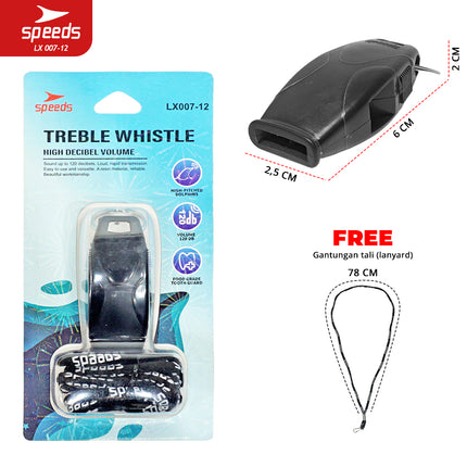 SPEEDS Peluit Wasit Pluit Treble Whistle Olahraga Periwitan Sport Trainer 120db + Lanyard Tali 007-12
