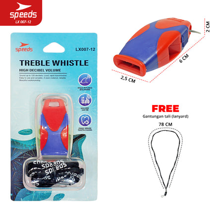 SPEEDS Peluit Wasit Pluit Treble Whistle Olahraga Periwitan Sport Trainer 120db + Lanyard Tali 007-12