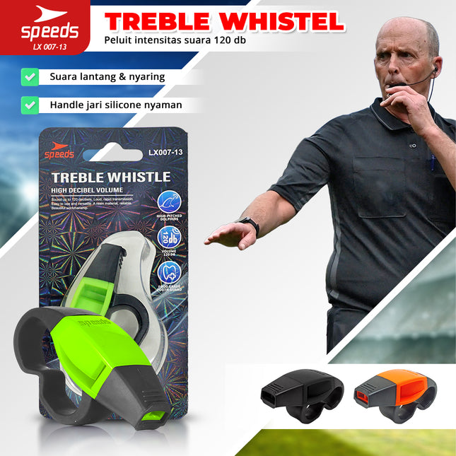 SPEEDS Peluit Wasit Pluit Treble Whistle Olahraga Periwitan Sport 120db Handle Grip Jari Anti Slip 007-13