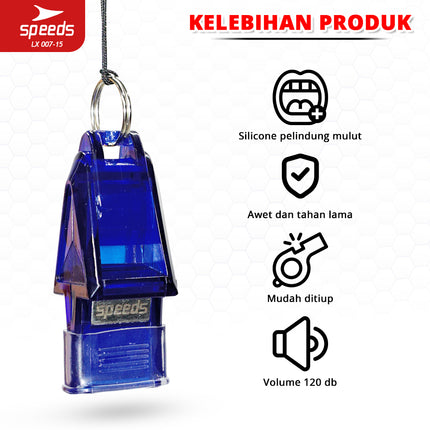 SPEEDS Peluit Wasit Pluit Treble Whistle Olahraga Periwitan Sport 120db + Lanyard Tali Linesman 007-15