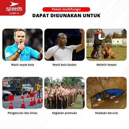 SPEEDS Peluit Wasit Pluit Treble Whistle Olahraga Periwitan Sport 120db + Lanyard Tali Linesman 007-15