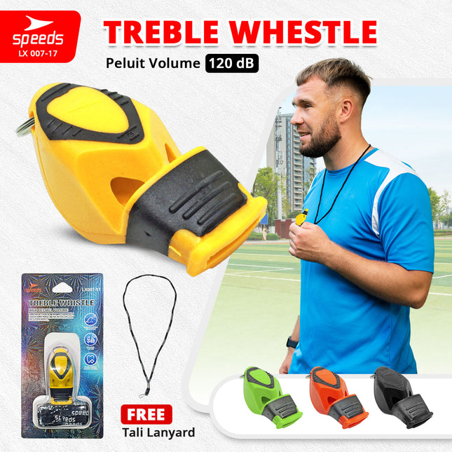 SPEEDS Peluit Wasit Pluit Treble Whistle Olahraga Periwitan Sport Referee Hakim Garis 120db Lanyard Tali 007-17