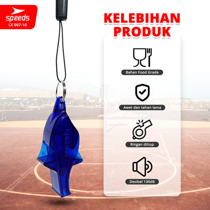 SPEEDS Peluit Wasit Pluit Treble Whistle Olahraga Periwitan Sport Referee Judge 120db Lanyard Gantungan Tali 007-18