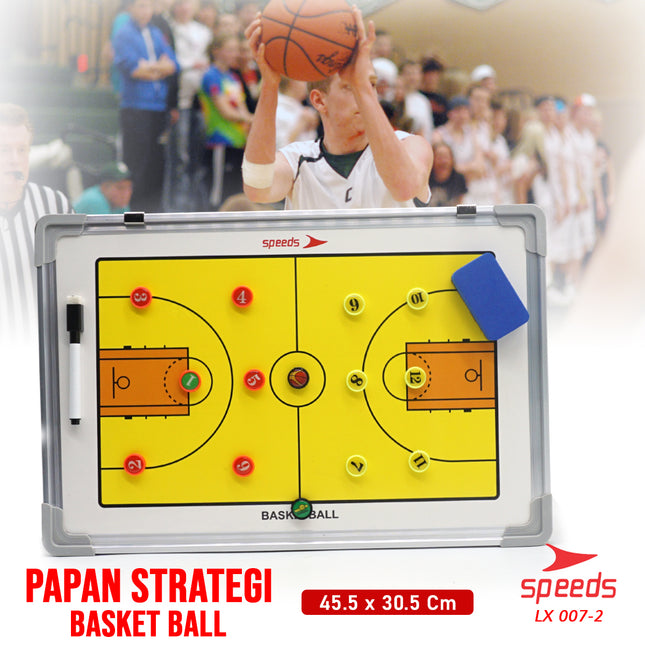 SPEEDS Papan Strategi Taktik Pelatih Basket BasketBall Coach Board Magnetic 007-2