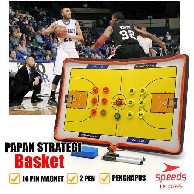 SPEEDS Papan Strategi Taktik Pelatih Basket BasketBall Coach Board Magnetic 007-5