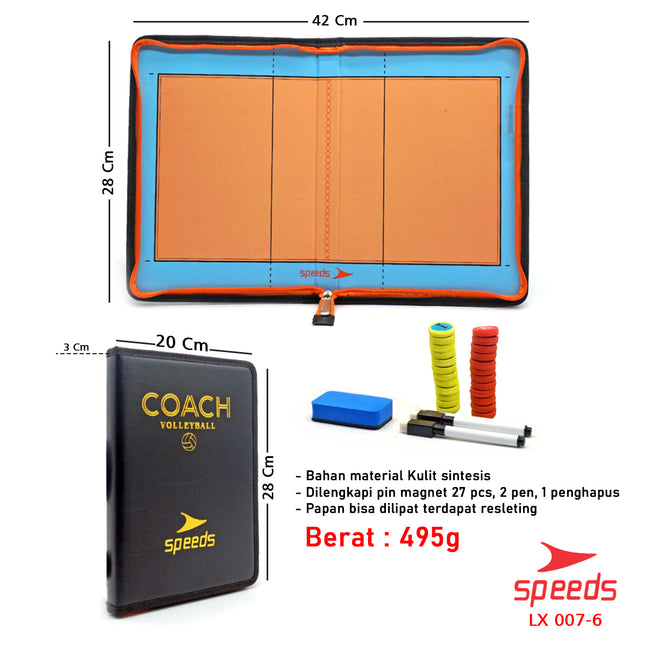 SPEEDS Papan Coach Book Strategi Volleyball Coach Board Magnetic 007-6