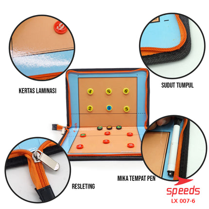 SPEEDS Papan Coach Book Strategi Volleyball Coach Board Magnetic 007-6