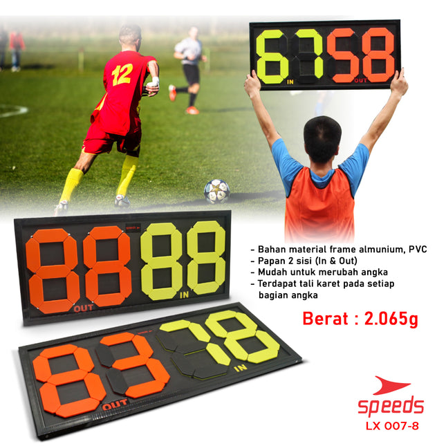 SPEEDS Papan Pergantian pemain Sepak bola Exchange Board Futsal In Out 007-8