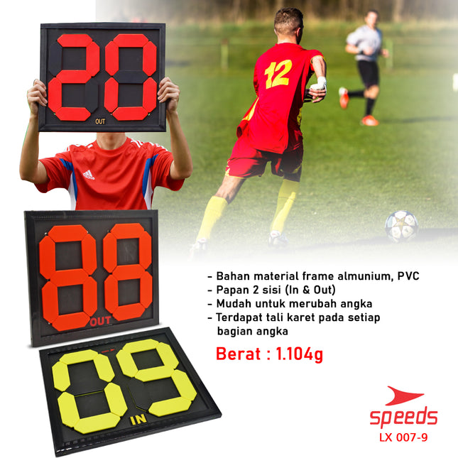 SPEEDS Papan Score Pergantian pemain Sepak Bola Futsal Exchange Board 007-9