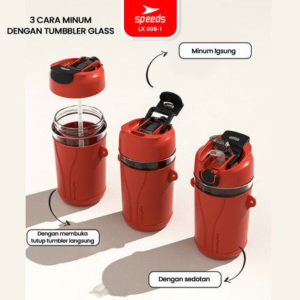 SPEEDS Botol Minum Kaca 008-1