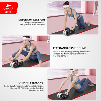 SPEEDS AB Wheel Roller Abdominal Roller Alat Olahraga Fitness Gym Portable 009-1