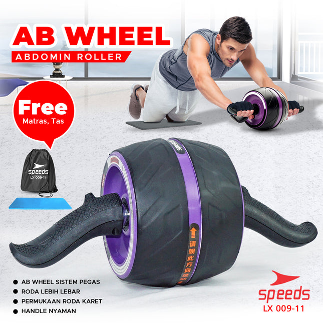 SPEEDS Ab Wheel Ab Roller / Single Wheel / Alat Push Up Stand Bar Alat Gym / Alat Sit Up 009-11