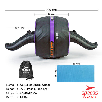SPEEDS Ab Wheel Ab Roller / Single Wheel / Alat Push Up Stand Bar Alat Gym / Alat Sit Up 009-11