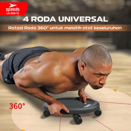 SPEEDS Ab Wheel Abs Roller Abdominal Roller Slide 4 Roda Multifungsi Alat Fitness Olahraga Gym 009-13