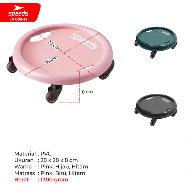SPEEDS Ab Wheel Abs Roller Abdominal Roller Slide 4 Roda Multifungsi Alat Fitness Olahraga Gym 009-13