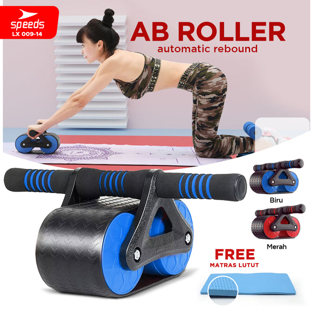SPEEDS Ab Roller / Double Wheel Ab Wheel Alat Latihan Otot Perut Abdonimal Roller Alat Fitness Exercise 009-14