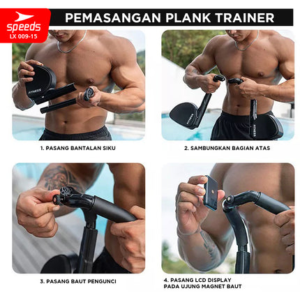 SPEEDS Push Up Plank Alat Bantu Trainer Penahan Siku Push Up Dilengkapi LCD 009-15