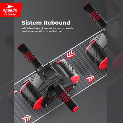SPEEDS Ab Wheel / Ab Roller Double Wheel / Abdominal Roller / Alat Push Up Stand Bar Alat Gym / Alat Sit Up 009-16