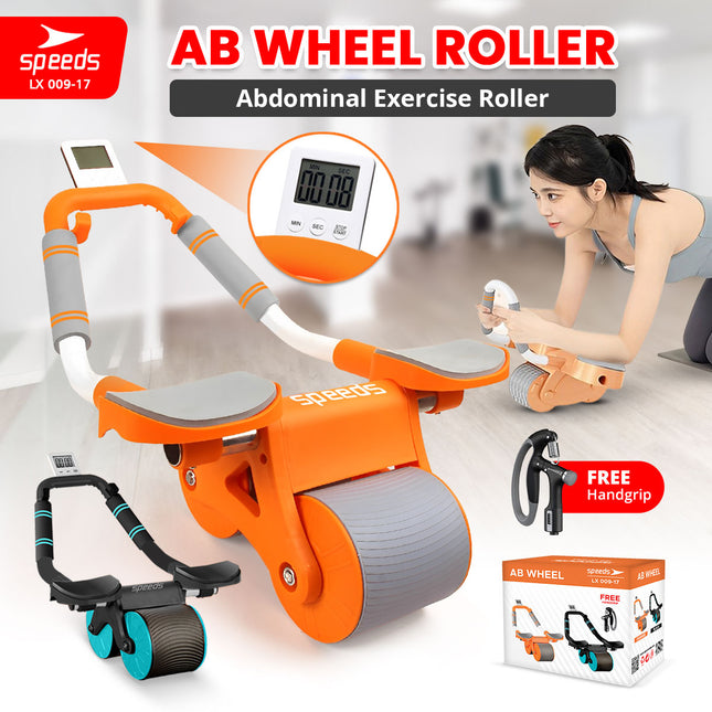 SPEEDS Ab Wheel / Ab Roller / Double Wheel / Alat Push Up Stand Bar Alat Gym / Alat Sit Up 009-17 Orange