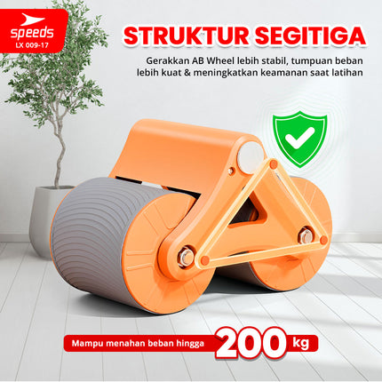 SPEEDS Ab Wheel / Ab Roller / Double Wheel / Alat Push Up Stand Bar Alat Gym / Alat Sit Up 009-17 Orange