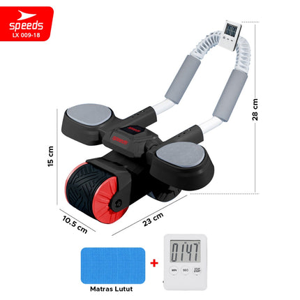 SPEEDS Ab Wheel / Ab Roller / Abdominal Roller Single Wheel / Alat Push Up Stand Bar Alat Gym / Alat Sit Up 009-18