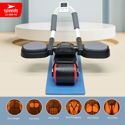 SPEEDS Ab Wheel / Ab Roller / Abdominal Roller Single Wheel / Alat Push Up Stand Bar Alat Gym / Alat Sit Up 009-18