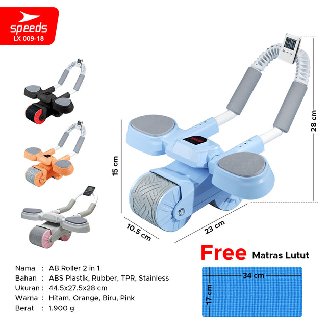 SPEEDS Ab Wheel / Ab Roller / Abdominal Roller Single Wheel / Alat Push Up Stand Bar Alat Gym / Alat Sit Up 009-18