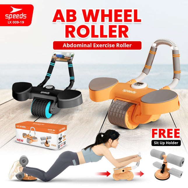SPEEDS Ab Wheel Double Wheel / Abdominal Roller / Ab Roller / Alat Push Up Stand Bar Alat Gym / Alat Sit Up 009-19