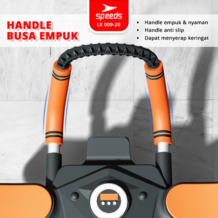 SPEEDS AB Wheels Plank Trainer Ab Roller 2 Roda Automatic Rebound 2in1 Exercise Latihan Perut Fitness Gym Timer 009-20 HITAM