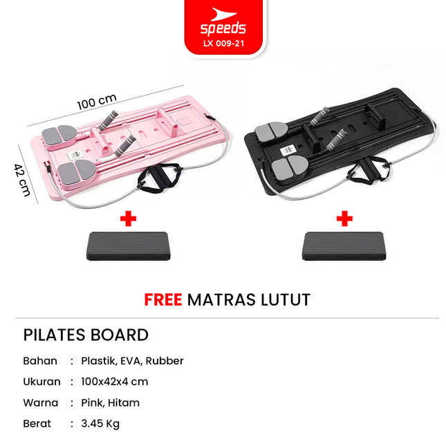 SPEEDS Papan Pilates Papan Perut Latihan Perut Aerobik 4in1 Push Up Ab Wheel Fitness Multifungsi 009-21