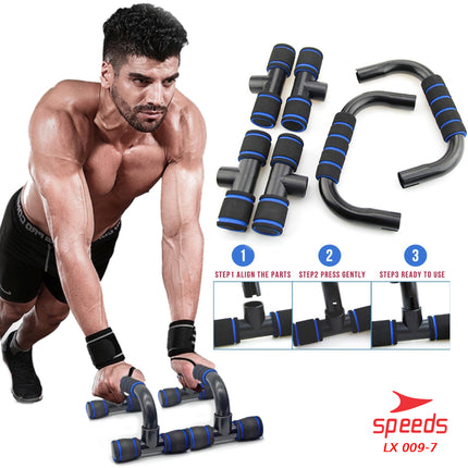 SPEEDS Ab Wheel Set Ab Wheel / Ab Roller / Alat Push Up  Stand Bar Alat Gym / Abdominal Roller Double Wheel 009-7