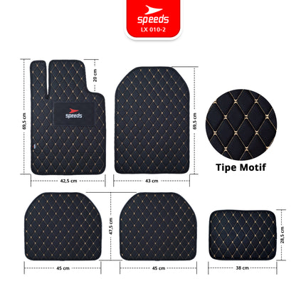SPEEDS Carmat Car Mats Karpet Mobil 5pcs Universal Semua Mobil 2 Baris Waterproof Premium 010-2